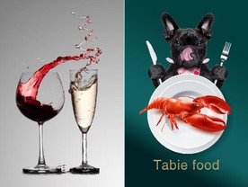 现代晶瓷酒杯龙虾餐饮餐厅装饰画