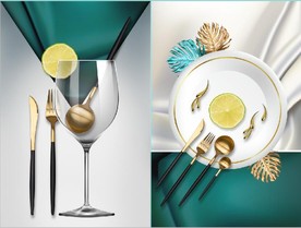 现代晶瓷酒杯餐饮餐厅装饰画