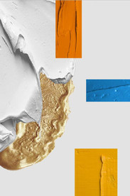 现代抽象立体金色油漆笔刷装饰画