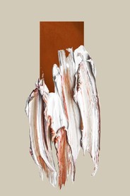 现代抽象油漆笔刷油画装饰画