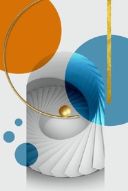 现代抽象金色立体几何装饰画