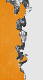 现代抽象爱马仕水墨飘带装饰画