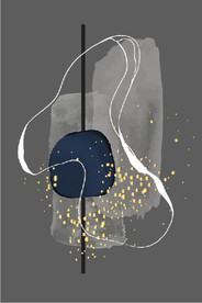 侘寂风现代抽象油画玄关装饰画