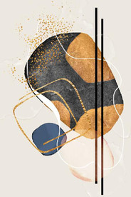 侘寂风现代抽象油画玄关装饰画