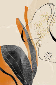 侘寂风爱马仕抽象油画玄关装饰画