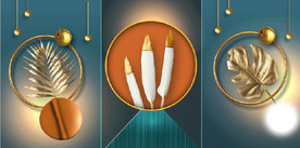 现代晶瓷抽象树叶羽毛装饰画