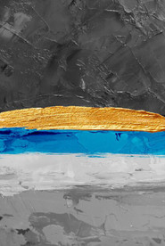 现代抽象金色水墨油画玄关装饰画