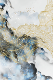 金色线条大理石纹理玄关