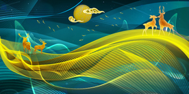 麋鹿装饰画玄关