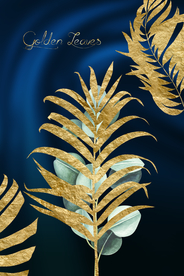 金色热带树叶玄关