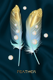 羽毛珍珠玄关晶瓷画