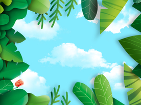 春天蓝天白云风景