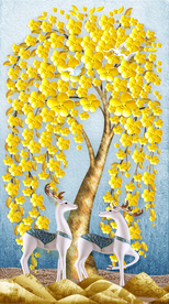 麋鹿发财树玄关