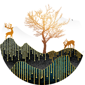 抽象线条麋鹿玄关