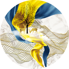 丝带麋鹿装饰画