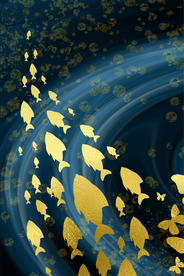 金色鱼群装饰画