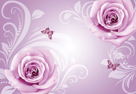 3D立体玫瑰背景墙