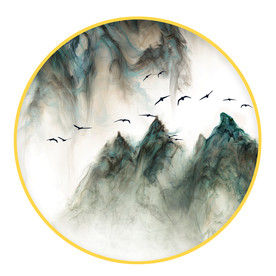 山水画 抽象圆形画