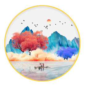 圆形装饰画 油画