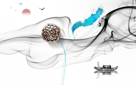 抽象莲蓬装饰画