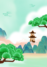 中国风山水装饰背景