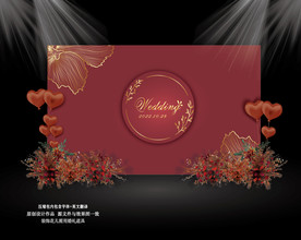 红色婚礼迎宾区