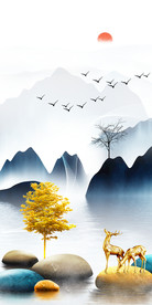 玄关画  风生水起