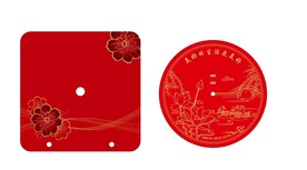 电饼档 红底 花 立体3D工艺