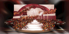 酒红香槟色婚礼