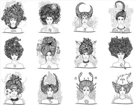 星座线描 手绘人物