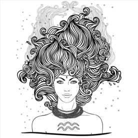 星座线描 手绘人物