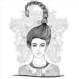 星座线描 手绘人物