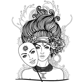 星座线描 手绘人物