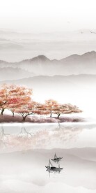 高清 现代玄关山水 tif分层