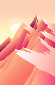 唯美手绘山脉插画