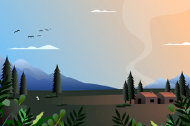 户外风景旅游插画