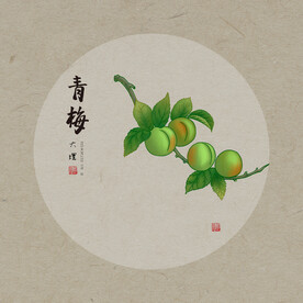 手绘青梅