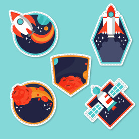 卡通航天宇航员宇宙手绘插画