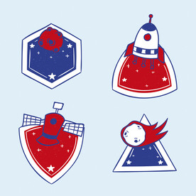 卡通航天宇航员宇宙手绘插画