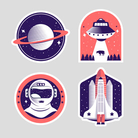 卡通航天宇航员宇宙手绘插画