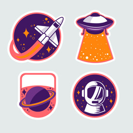 卡通航天宇航员宇宙手绘插画