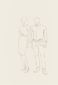 简笔手绘速写模特人物