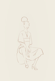 简笔手绘速写模特人物