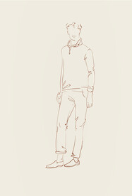 简笔手绘速写模特人物