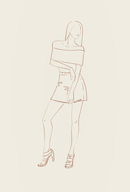 简笔手绘速写模特人物