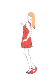 简笔手绘速写模特人物