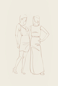 简笔手绘速写模特人物