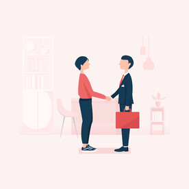 卡通人物场景插画