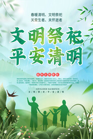 文明祭祀文明祭祖宣传海报展板
