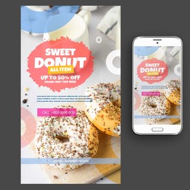 甜甜圈甜品海报